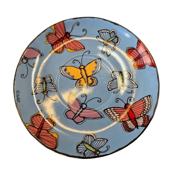 BUGZ by Ursula Dodge Y2K Butterfly Plate 7" Blue Signature Housewares Ceramic - Picture 1 of 8